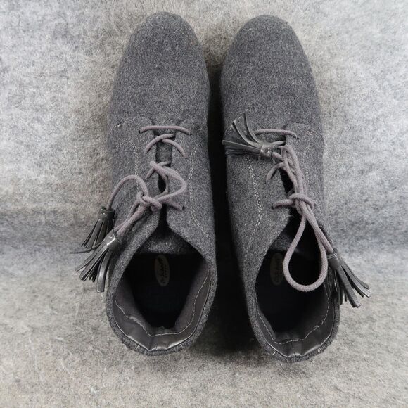Dr Scholls Shoes Womens 8 Booties Wedge Kennedy Lace Up Comfort Chukka Charcoal - Picture 9 of 16